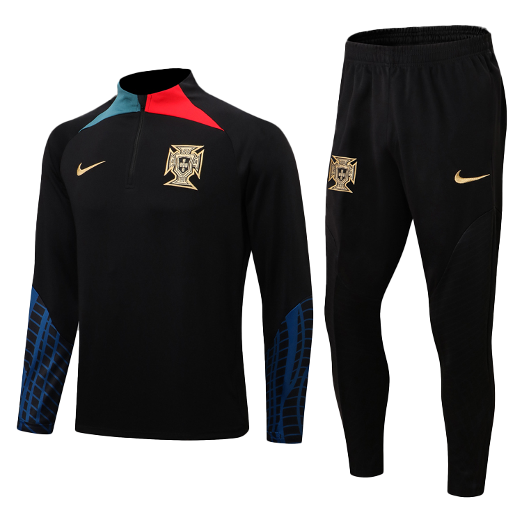 Portugal 1/4 Zip Black Tracksuit