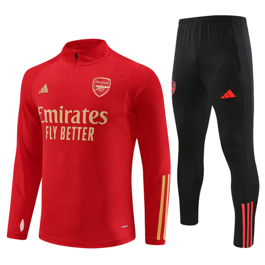 Arsenal 1/4 Zip Tracksuit Red