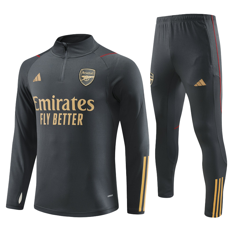 Arsenal 1/4 Zip Tracksuit Black