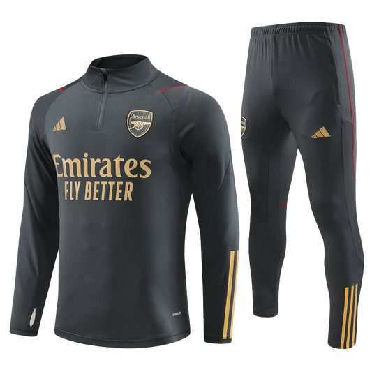 Arsenal 1/4 Zip Tracksuit Black