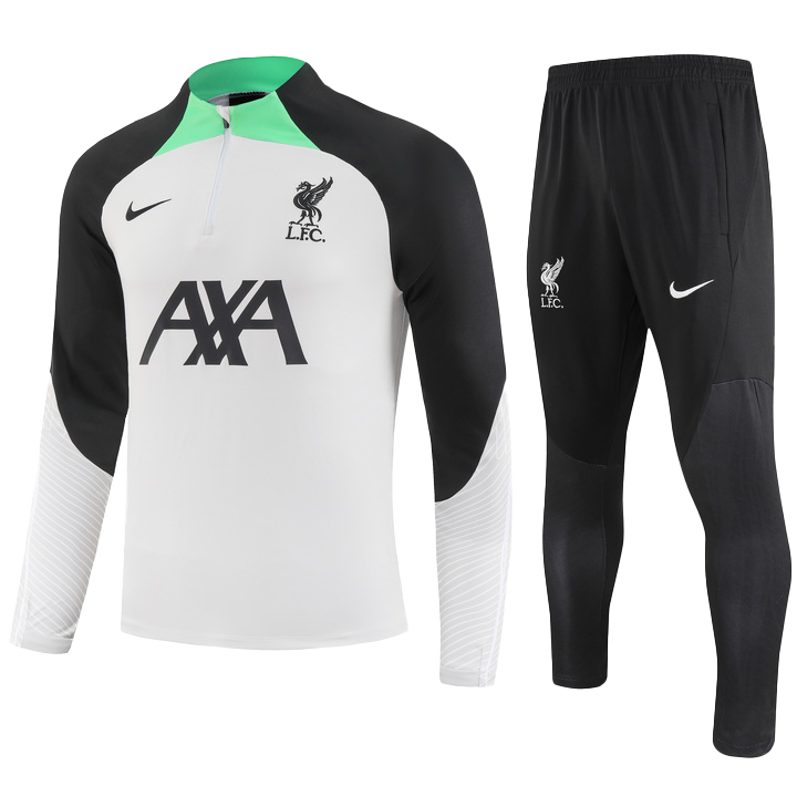 Liverpool 1/4 Tracksuit Black/White/Green