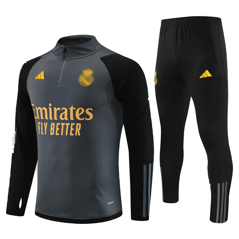 Real Madrid Tracksuit Grey/Black