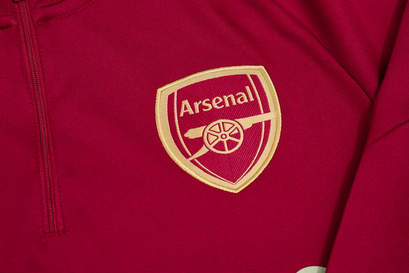 Arsenal 1/4 Zip Tracksuit Red/Grey