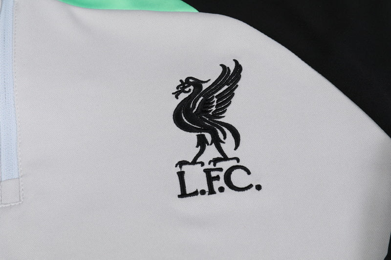 Liverpool 1/4 Tracksuit Black/White/Green