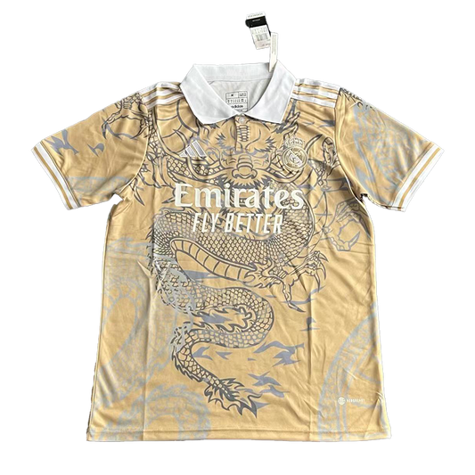 Real Madrid x Gold Chinese Dragon Jersey 2023/24